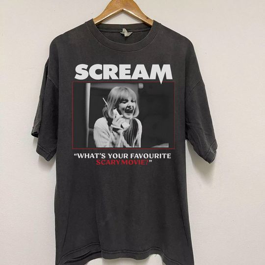 Scream Movie T-Shirt, Vintage Horror Film Graphic Tee, Halloween Slasher Quote Shirt, Drew Barrymore Horror Tee