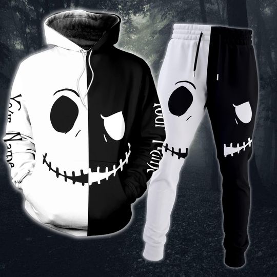 Personalized Jack Skellington Hoodie, Nightmare Before Christmas Joggers