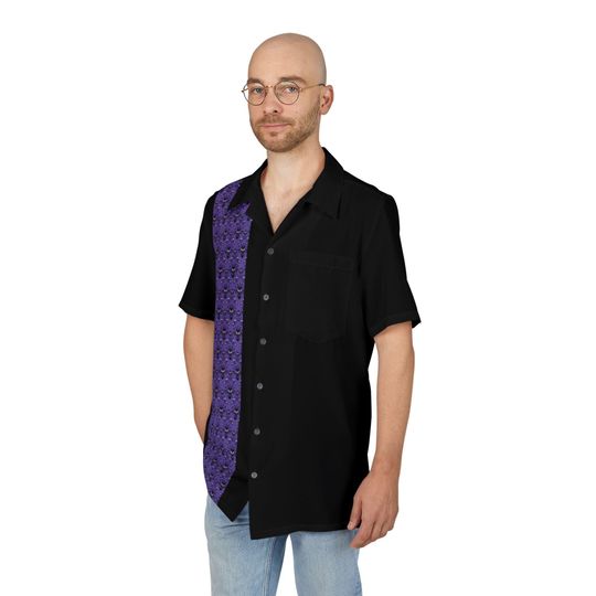 Men's Haunted Mansion Wallpaper Hawaiian Shirt - Elegance Meets Haunting Style