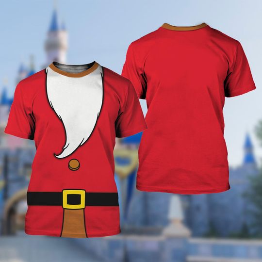 Disney Snow White and Seven Dwarfs Costume Cosplay 3D T-Shirt, Grumpy Halloween Costume Shirt, Princess Cosplay 3D Group Matching Tee