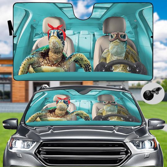 Turtle Car Sun Shade, Sea Animals Auto Sunshade, Sea Life Car Decoration, Sea Turtle Car Windshield, Nature Love Gift, Gift For Her