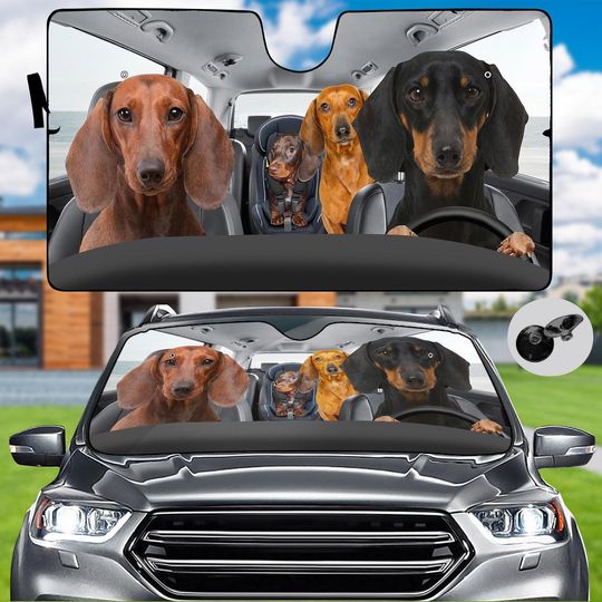 Dachshund Car Sun Shade, Dachshund Car Decor, Dachshund Auto Sunshade, Dog Car Sun Protector, Dachshund Lovers Gift, Funny Sun Visor Car