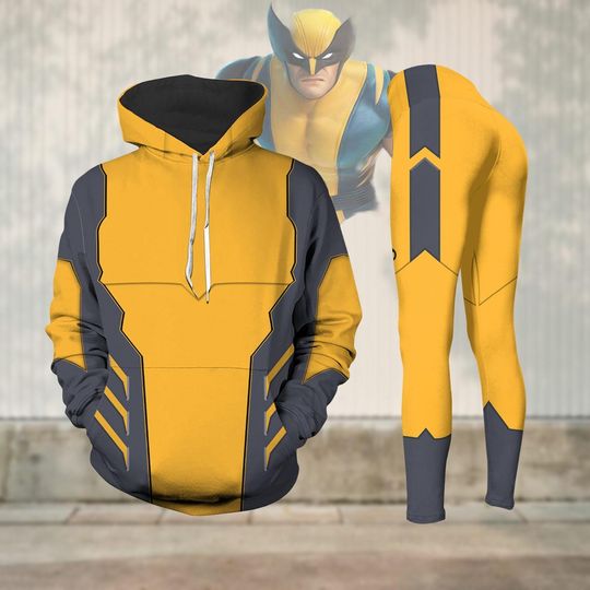 Wolverine Costume Hoodie Legging, Xmen Superhero Hoodie, Halloween Costume For Her, Deadpool 3 Movie Hoodie, Cosplay Gift