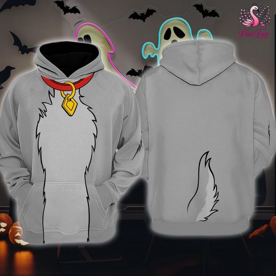 Lady and the Tramp All Over Print Hoodie, The Tramp Cosplay Hoodie, Tramp Cosplay, The Tramp Costume, Halloween Cosplay Outfits