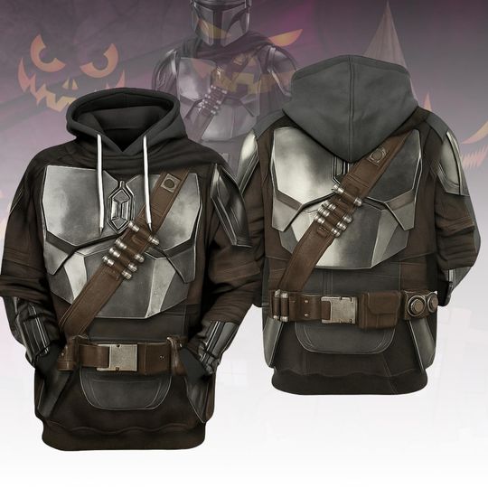 The Mandalorian Costume Hoodie, Star Wars Cosplay Hoodie For Adults, Star Wars Fan Cosplay Hoodie For Him, Disney Movie Hoodie