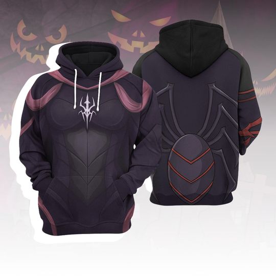 Lolth DnD Costume Hoodie, Spider Queen Cosplay Hoodie, Dark Elf Goddess Hoodie For Halloween, Dungeons & Dragons Hoodie, RPG Fan Hoodie