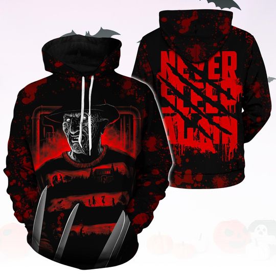 Freddy Krueger Horror Hoodie, Halloween Slasher Costume Sweatshirt, Nightmare Movie Scary Hoodie, Creepy Villain Unisex Hoodie