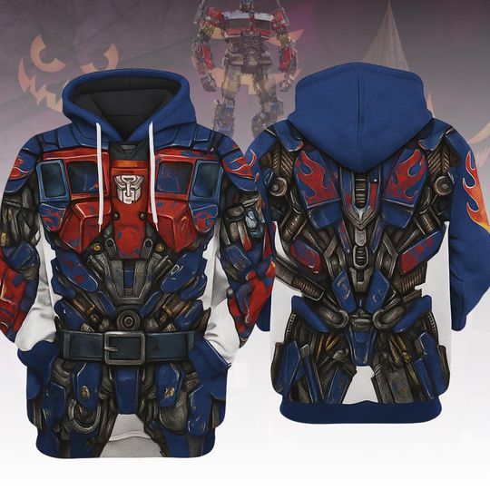 Optimus Prime Costume Hoodie, Transformers Autobot Cosplay Hoodie Men, Transformer Halloween Hoodie, Autobot Movie Lover Gift