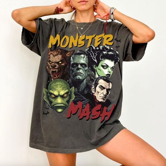 Monster Mash T-Shirt, Halloween Monster Design, Vintage Halloween Shirt