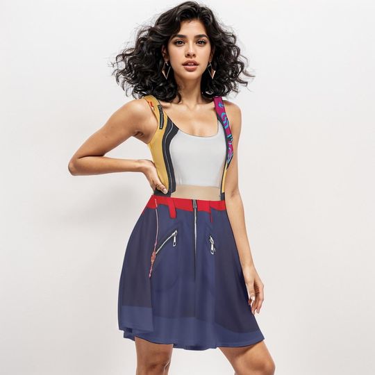 Rumi Kpop Demon Hunter Dress, Cosplay Skater Dress, Demon Hunter Costume