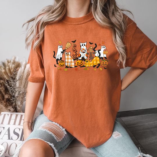 Halloween Black Cat Shirt, Halloween Cat Shirt, Halloween Cat Owner Gift