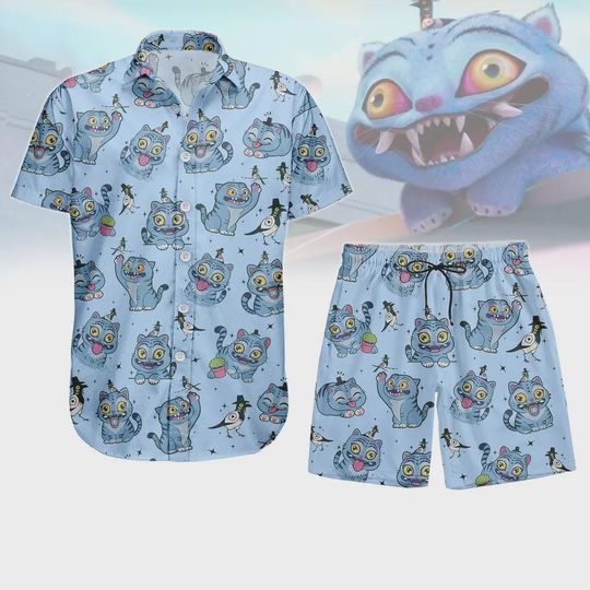 Kpop Demon Hunters Tiger Button Shirt, Men Shorts, Derpy the Tiger And Bird Demon Hunter Tiger Hawaiian Shirt, Demon Hunter Merch Shirt