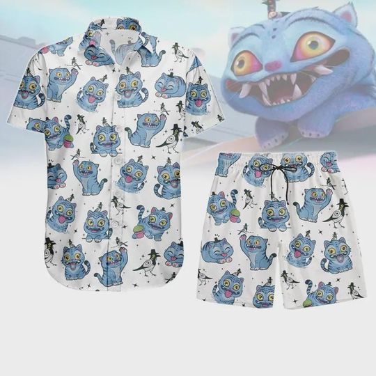 Kpop Demon Hunters Tiger Button Shirt, Men Shorts, Derpy the Tiger And Bird Demon Hunter Tiger Hawaiian Shirt, Demon Hunter Merch Shirt