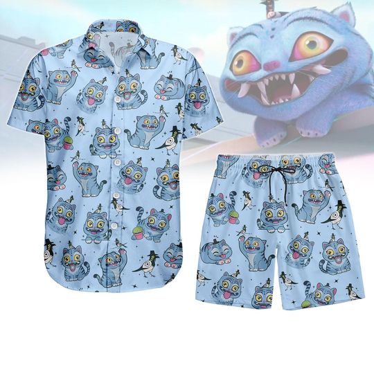 Kpop Demon Hunters Tiger Button Shirt, Men Shorts, Derpy the Tiger And Bird Demon Hunter Tiger Hawaiian Shirt, Demon Hunter Merch Shirt