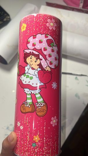 Strawberry Shortcake Shortcake 20oz Skinny Tumbler| Stainless Tumbler | Strawberry  Wrap|Cute Design | ChildHood Strawberry Shortcake |