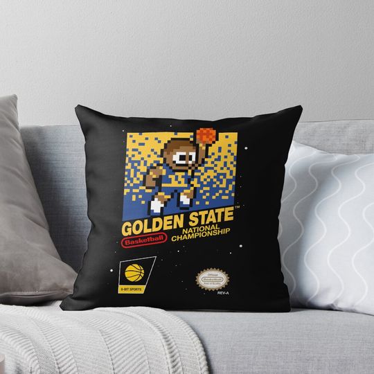 GS W.a.r.r.i.o.r.s (8-bit Videogame Cart) Pillow, Basketball Gift, Gift for Fan