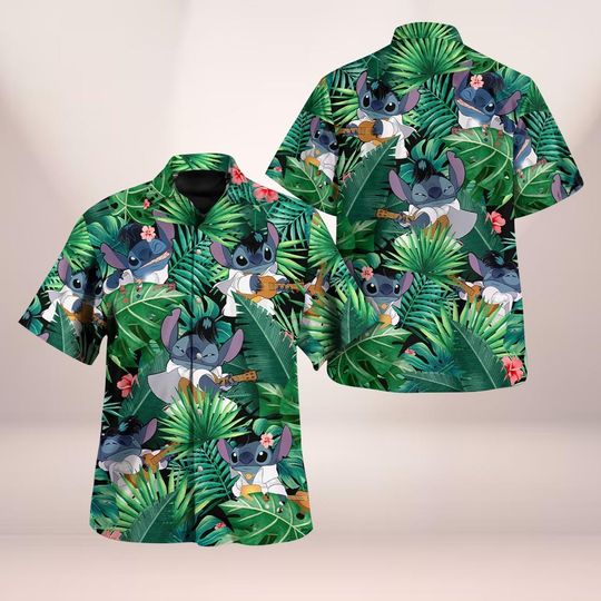 Disney Stitch Hawaiian Shirt, Stitch And Lilo Shirt For Men, Stitch Ohana Means Family Shirt, Magic Kingdom Summer Shirt, Disney Shirt