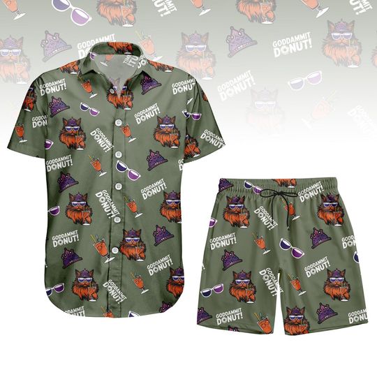 Dungeon Crawler Carl Button Shirt And Shorts, Princess Donut And Mongo Button Up Shirt, Fantasy Book Lover Shirt For Fan, RPG Shirt