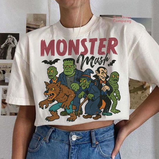 Monster Mash Halloween T-Shirt, Horror and Monster Design, Retro Halloween