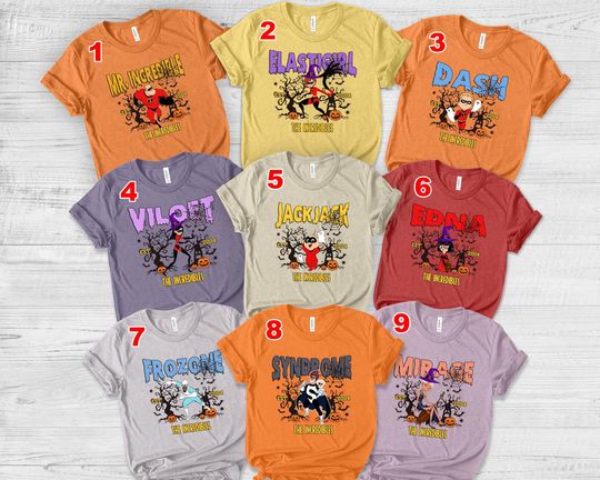 Incredibles Group Shirt, Mr. Incredible Elastigirl Halloween Shirt, Disneyland Trip Halloween, Matching Halloween Gift for Family
