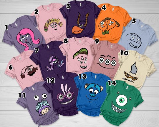 Monsters Incs Costume Shirt, Monsters Incs Family Halloween Shirt, Monsters University, Mike Wazowski Boo Sully Shirt,Halloween Party