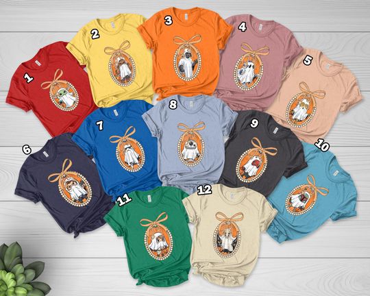 Disney Star Wars Characters Coquette Bow Halloween Shirt, Disney Star Wars Squad Shirt, Star War Pumpkin Shirt, Spooky Season Tee