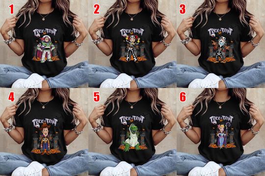 Trick or Treat Shirt Toy Story Shirt, Woody, Jessie, Buzz Lightyear, Rex, Boo Peep, Halloween Tee, Disneyland Halloween Shirt,WDW Tee