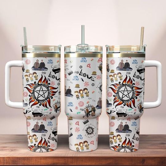 Supernatural 40oz Tumbler, Join The Hunt Steel Tumbler, Winchester Brothers Tumbler For Men, Supernatural Movie Stainless Tumbler Cup