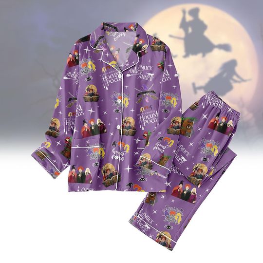 Halloween Hocus Pocus Pajamas, Sanderson Sisters Women Pajamas, Disney Witches Pajamas Set, Trick Or Treat
