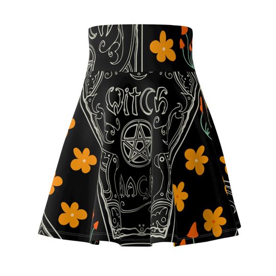 Halloween Witch Magic Skater Skirt for Women A Line Outfit