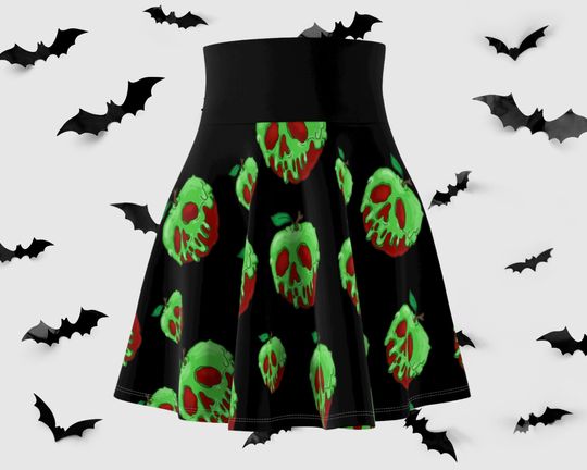 Black Poison Apple Inspired Running Skirt, Halloween Running Skirt