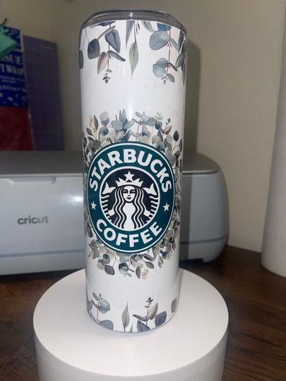 20 oz Skinny Tumbler , Starbucks sublimation tumbler design, Starbucks coffee Tumbler, stainless steel Straw & Brush Included