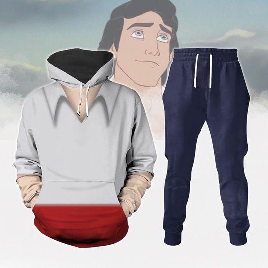 Christmas Prince Eric Cosplay Hoodie Joggers Set, The Little Mermaid Shirt, Disney Prince Shirt, Christmas Party Shirt, Disney Vacay Shirt