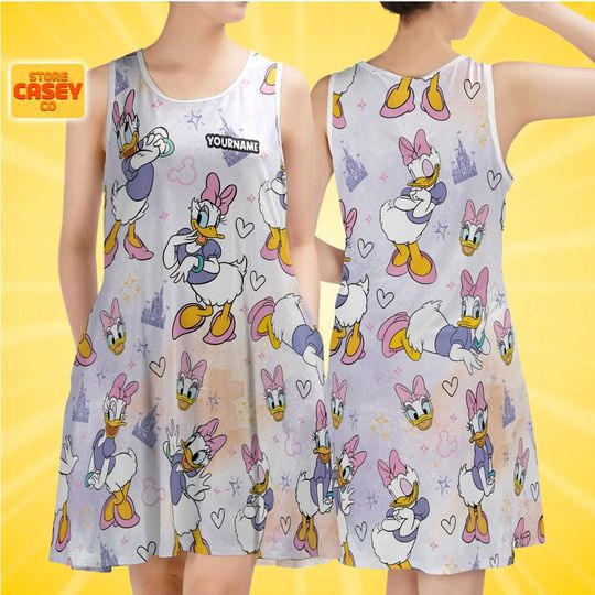 Custom Daisy Duck Dress, Personalized, Disneyland, Gift for fan