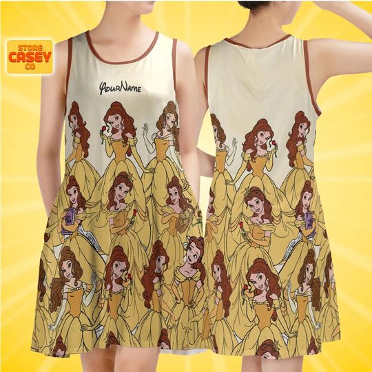 Custom Disney Belle Dress, Personalized, Disneyland, Gift for fan