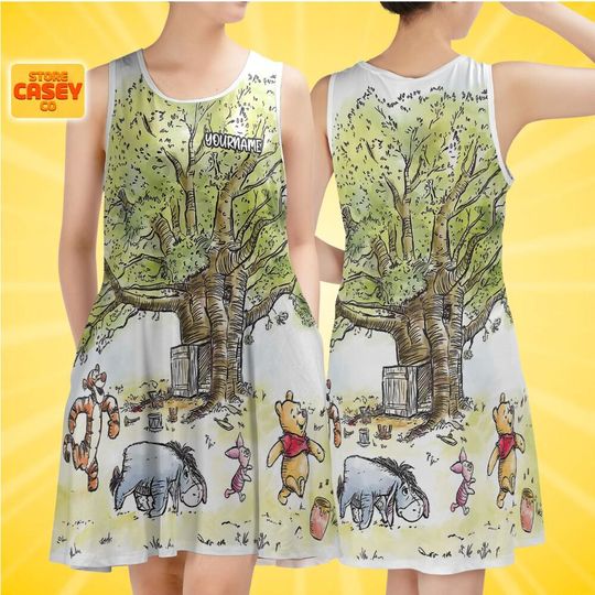 Custom Winnie the Pooh Dress, Personalized, Disneyland, Gift for fan