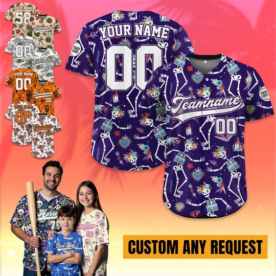 Custom Halloween Vacation Baseball Jersey for Men Women Youth Kid