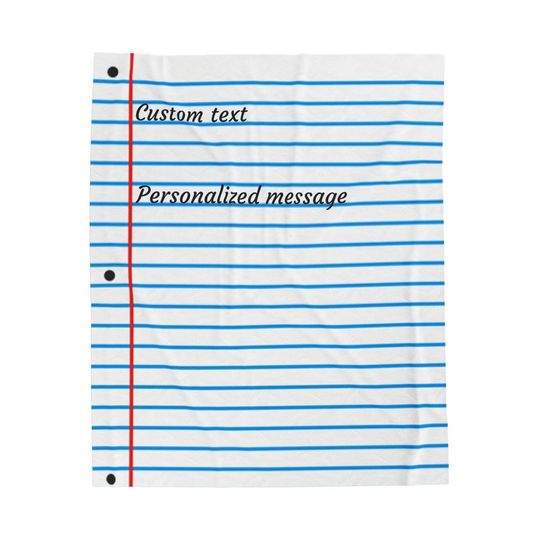 Personalized Notebook Paper Plush Blanket