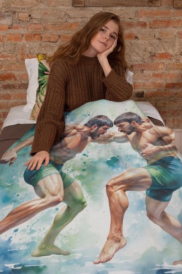 Mountain Bike Blanket,  Mountain Biker Minky Throw, Outdoor Throw Blanket, Sports Home Decor, Gift for Bikers