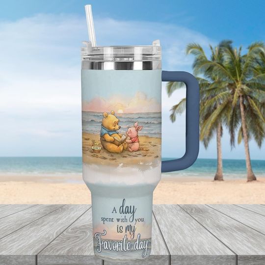 Winnie The Pooh 40oz Tumbler, Pooh Reading Time, Piglet, Disney Fan Gift