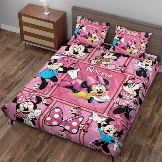 Custom Minnie Mouse Bedding Set, Minnie Mouse Bedding Set | Miceky Minnie Mouse Birthday Gifts
