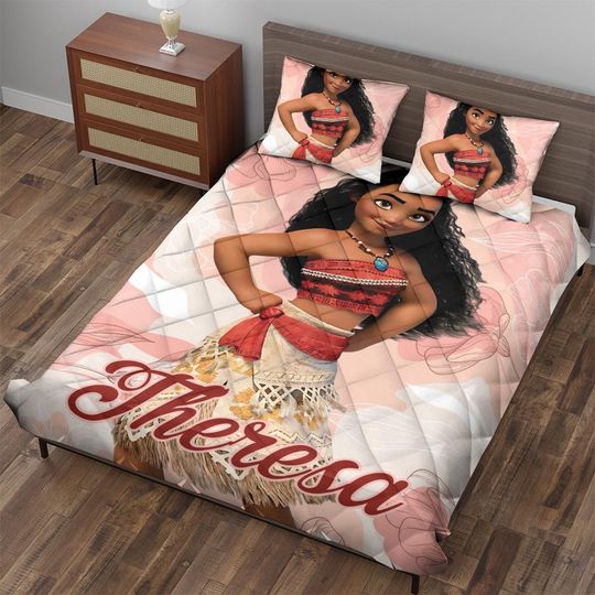 Personalized Princess Moana Bedding Set, Disney Princess Baby Bedding Set, Disney Moana Bedding Set