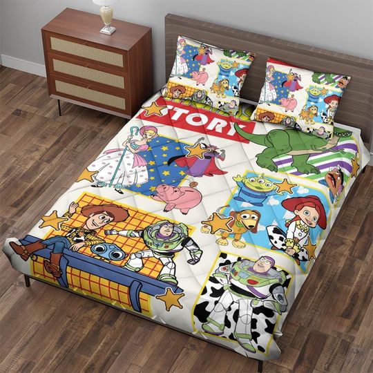 Personalized Disney Pixar Toy Story Bedding Set, Custom Disney Bedding Set, Toy Story Birthday Gift