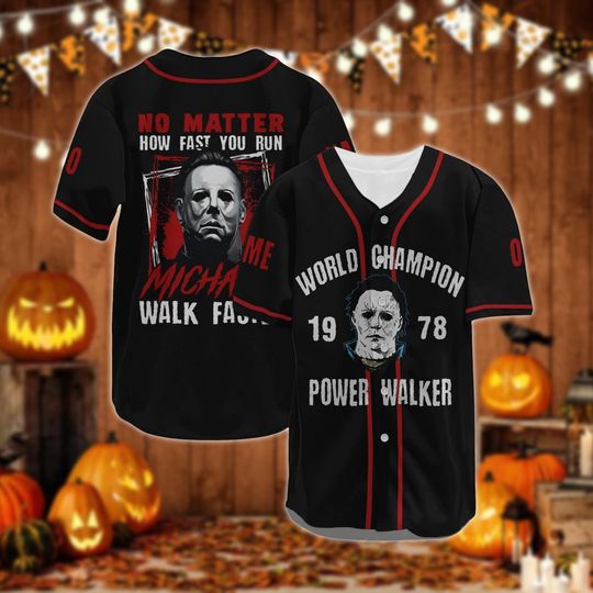 Custom Michael Myers Baseball Jersey, Horror Movies Character Jersey, Boogeyman Baseball Shirt, Halloween Movie Shirt, Spooky Season