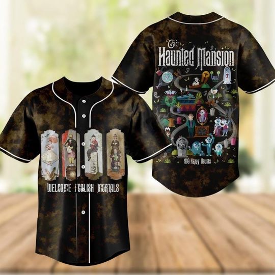 Haunted Mansion Map Baseball Jersey, Haunted Mansion Shirt, Disney Halloween Jersey, Stretching Room Baseball Shirt, Halloween Gifts