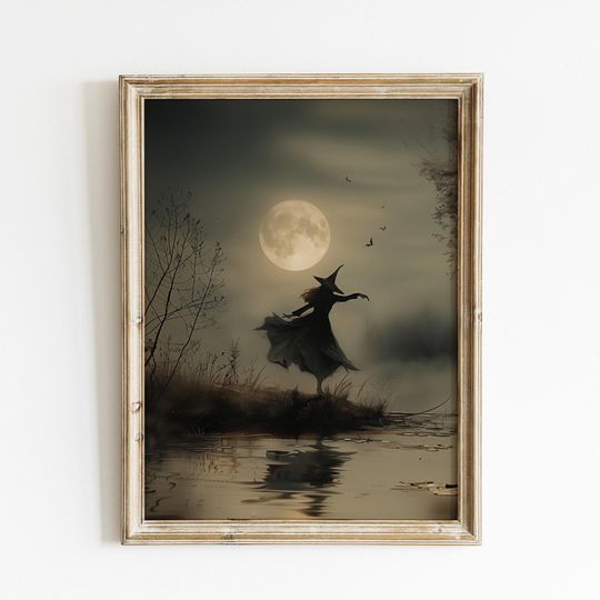 Halloween Witch Wall Art Print, Witchy Decor