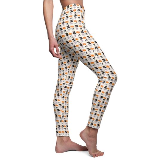 Halloween Leggings with Detail Ghosts Pumpkins and Spiders, Casual Leggings