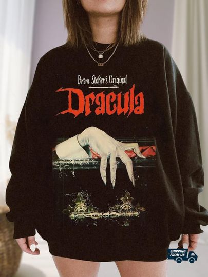 Halloween Dracula Sweatshirt, Horror Movie Tee, Vintage Halloween Shirt, Dracula Novel Sweater