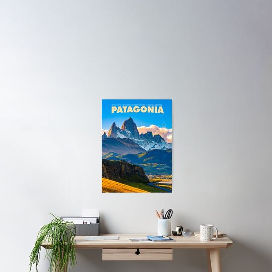 Vintage-Style Patagonia Travel Poster Poster
