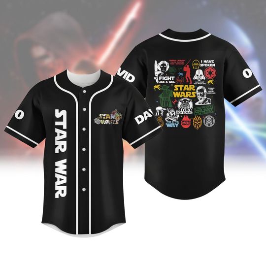 Custom Star Wars Baseball Jersey, Disneyworld, May The Force Be With You